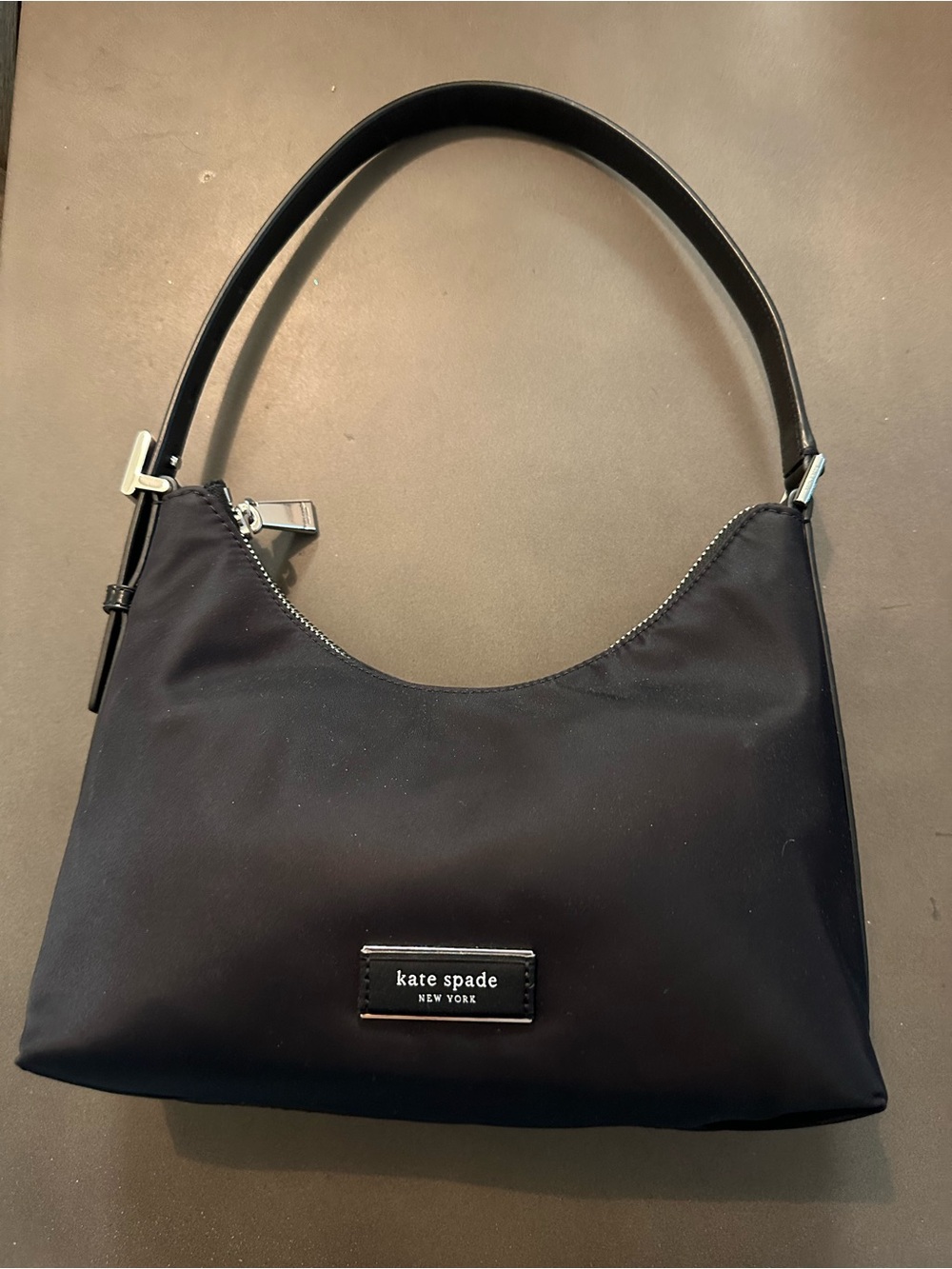 kate spade Black Nylon Shoulder Bag with Leather Trim